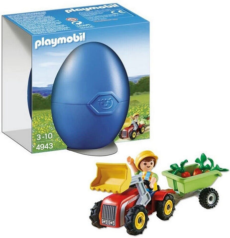 Playmobil Enfant avec tracteur et remorque 4943