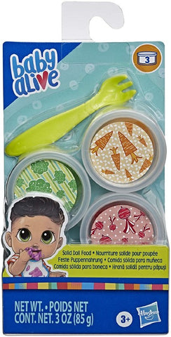 Hasbro Babyalive 3 pots nourriture plus fourchette