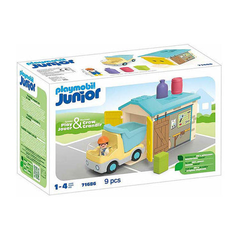 Playmobil Junior Ouvrier avec camion et garage 71686