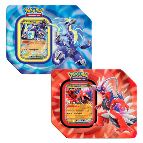 Boîte Pokémon Tin Paldea Legends Miraidon EX ou Koraidon Ex