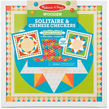 Jeu solitaire et dame chinoise en bois 30382