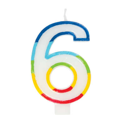 Chandelle Rainbow chiffre 6