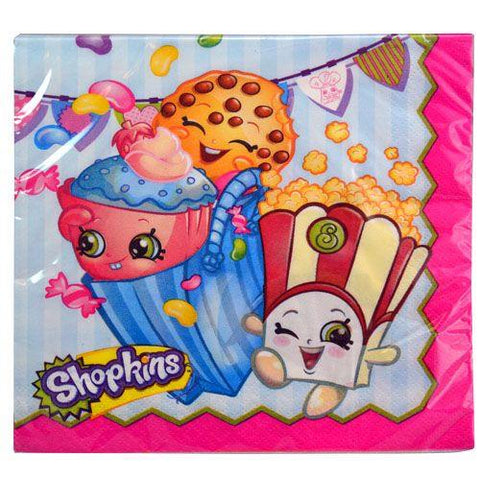 Serviettes de table repas Shopkins Paquet de 16