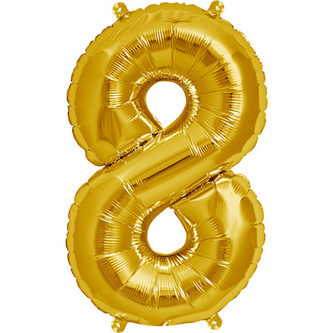 Ballon Chiffre 8 Géant 34'' Or
