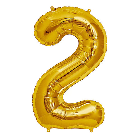 Ballon Chiffre 2 Géant 34'' Or