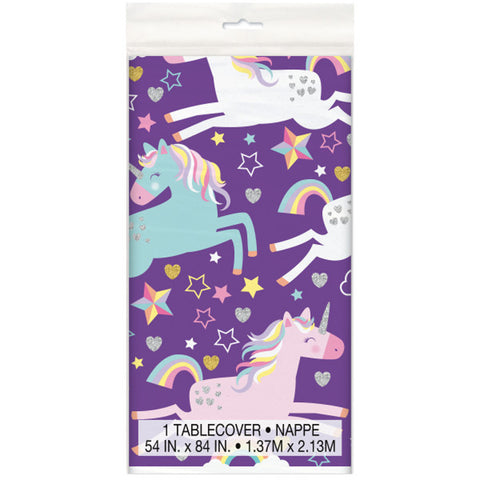 Nappe Licorne en plastique 54x84