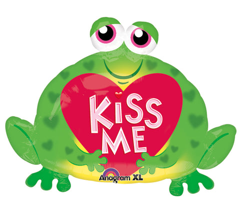 Ballon Metal Kiss Me grenouille 24X30 pouces