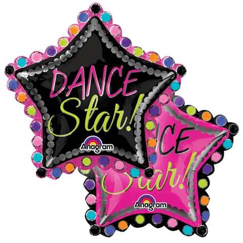 Ballon Métal motif deux faces Dance Star 30X30 pouces