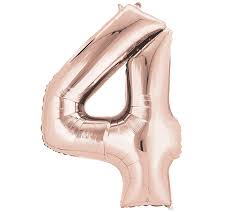 Ballon Helium Jumbo Chiffre 4 Rose