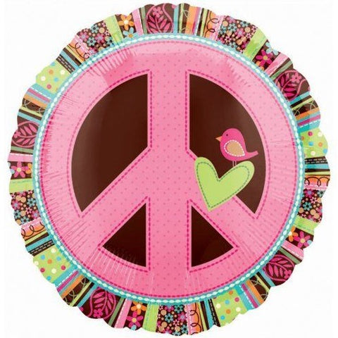 Ballon metallique Peace & Love Helium