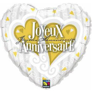 Ballon Coeur Joyeux anniversaire