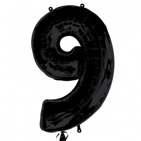 Ballon Jumbo Chiffre 9 Noir Hélium