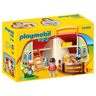 Playmobil 1-2-3 Centre Equestre transportable 70180