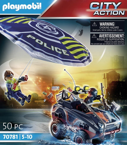 Playmobil City Action Policier parachutiste et quad du bandit 70781
