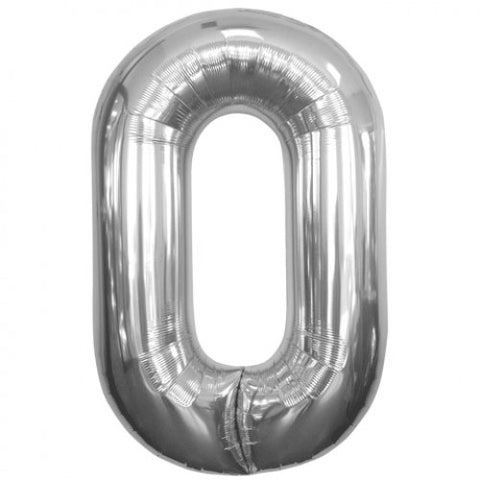 Ballon Jumbo Chiffre 0 - Argent