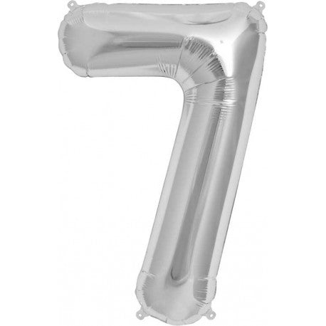 Ballon Jumbo Chiffre 7 Argent Helium