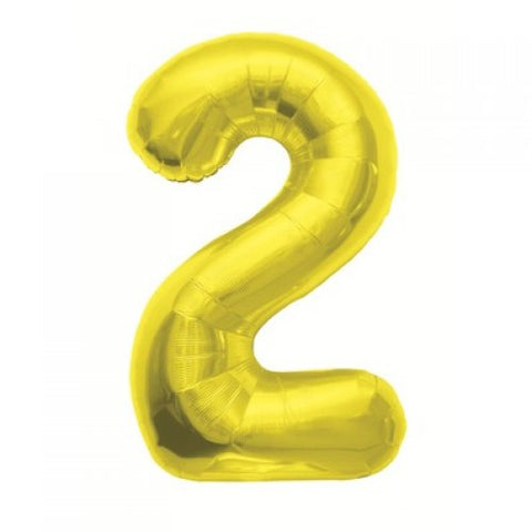 Ballon Jumbo Chiffre 2 Or Helium