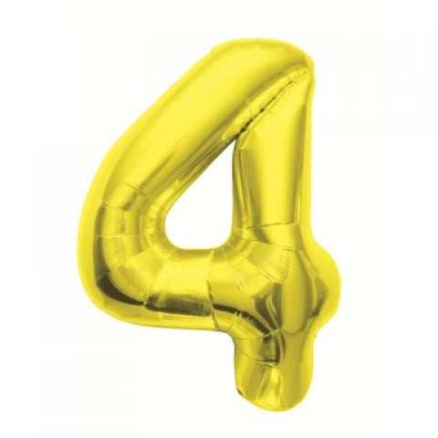 Ballon Jumbo Chiffre 4 Or Helium