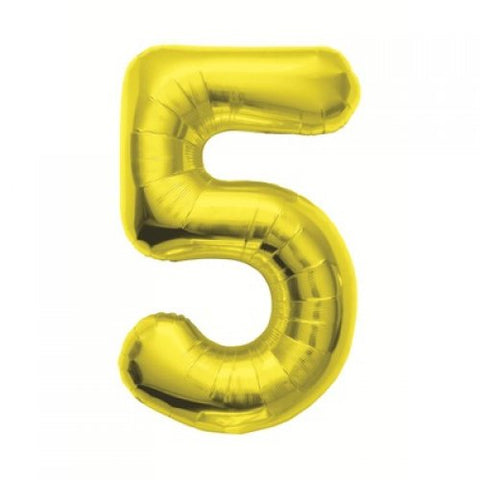 Ballon Jumbo Chiffre 5 Or Helium