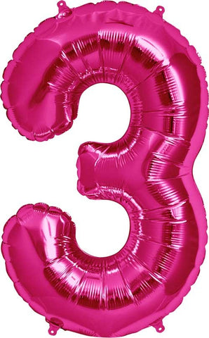 Ballon Jumbo Chiffre 3 - Rose
