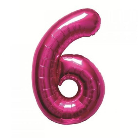 Ballon Jumbo Chiffre 6 Rose Helium