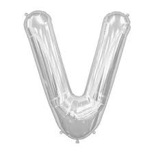 Ballon Lettre V Jumbo argent