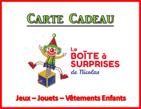 Carte-Cadeau de La Boîte à Surprises de Nicolas