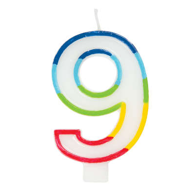 Chandelle Rainbow chiffre 9