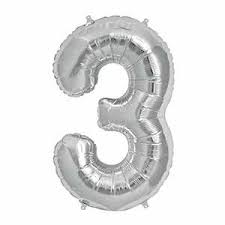 Ballon Chiffre Jumbo 3 argent
