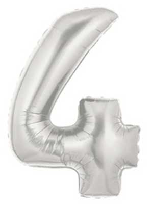 Ballon Chiffre Jumbo 4 couleur Argent