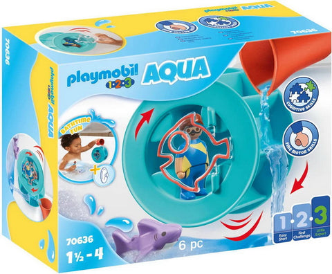 Playmobil 1-2-3 Roue aquatique avec bébé requin 70636