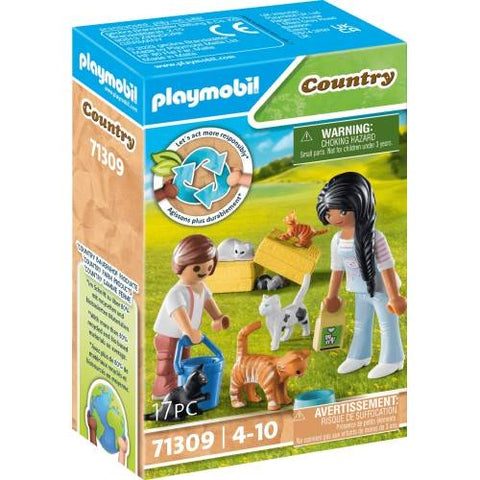 Playmobil Country Famille de chat avec femme et enfant 71309
