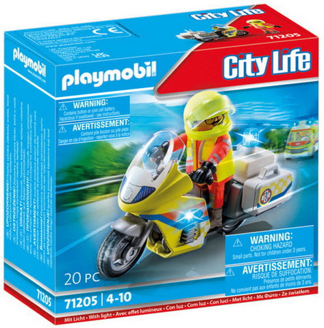 Playmobil City Life urgentiste avec moto et effet lumineux 71205