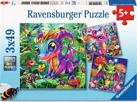 Ravensburger casse-tete 3x49 bebes dragons du jardin 12004301