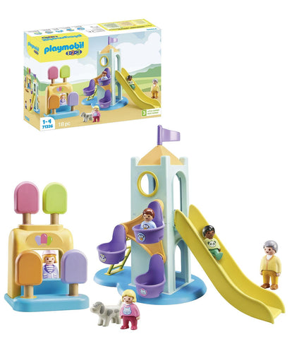 Playmobil 1-2-3 Aire de jeu avec toboggan géant 71326