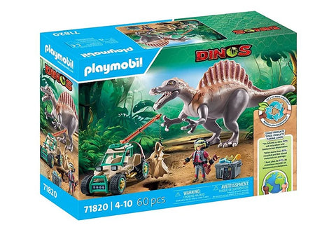 Playmobil Dinos Spinosaure chercheur et véhicule 71820