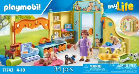 Playmobil My Life Centre de soin canin avec 8 chiens 71743