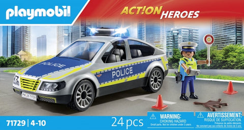 Playmobil actions heroes Voiture de police avec sirene et gyrophare 71729