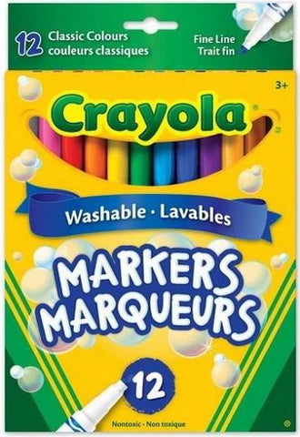 Crayola 12 marqueurs Lavables - Couleurs classiques