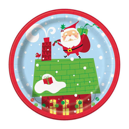 Unique 8 assiettes dessert Père Noel  72864