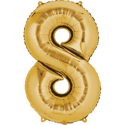 Ballon 35 pouces Jumbo Chiffre 8 Or