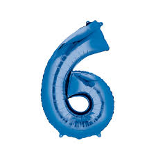 Ballon aluminium Jumbo chiffre 6 bleu
