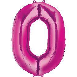 Ballon Jumbo 35 pouces Chiffre 0 rose