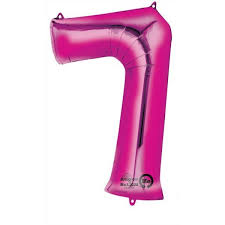 Ballon Jumbo 35 pouces Chiffre 7 rose