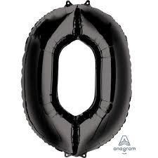 Ballon Jumbo Chiifre 0 Noir 35 pouces Aluminium