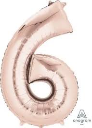 Ballon jumbo rose gold chiffre 6