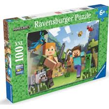Ravensburger casse-tête 100xxl  Minecratf Steve et Alex 12004176