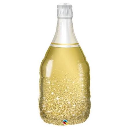 Ballon métal bouteille champagne or 98219