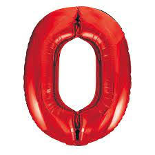 Ballon métal chiffre 0 jumbo rouge 34 pouces