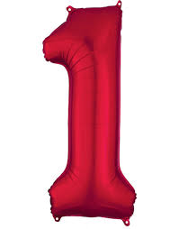 Ballon métal chiffre 1 rouge Jumbo
